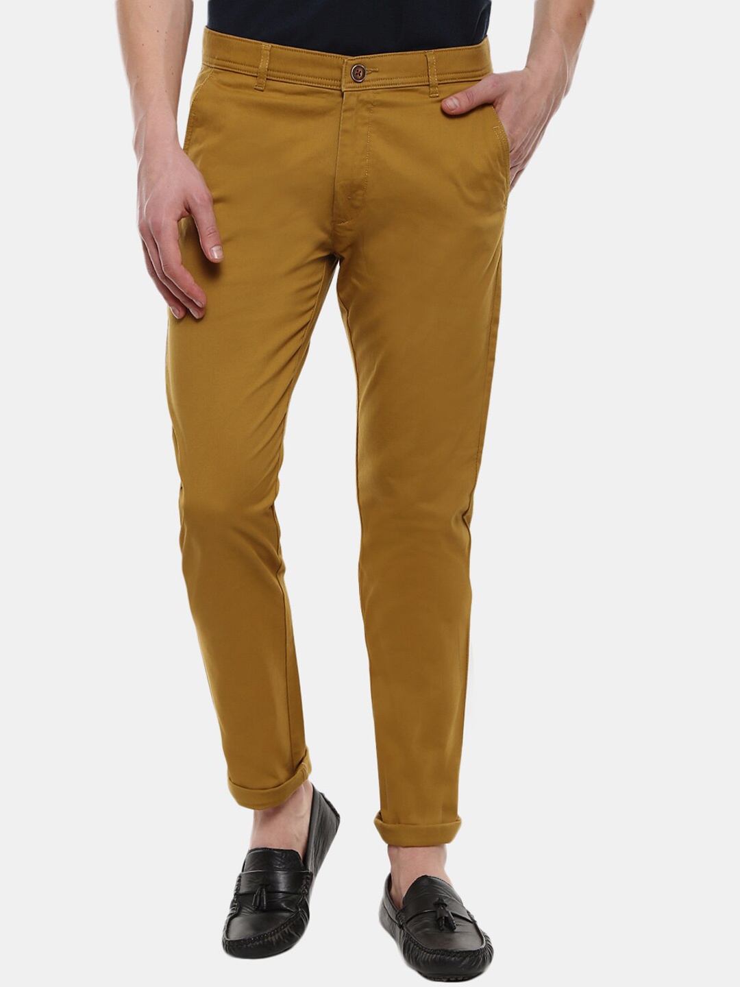 

V-Mart Men Khaki Classic Slim Fit Cotton Chinos Trousers