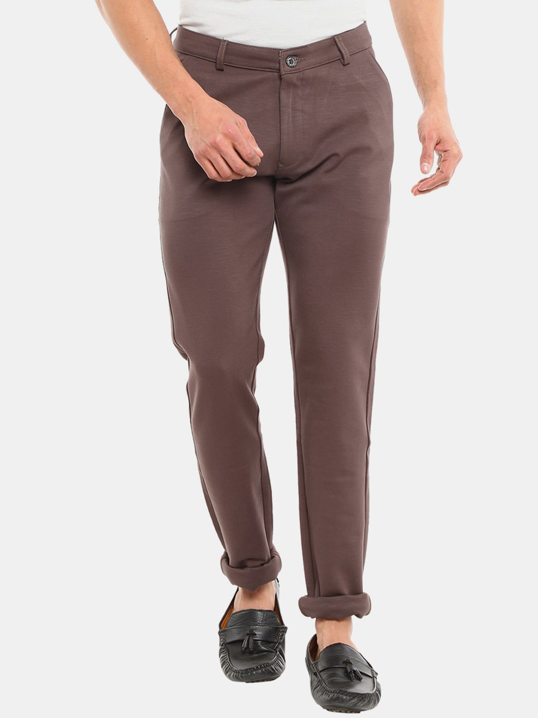 

V-Mart Men Brown Classic Slim Fit Cotton Chinos Trousers