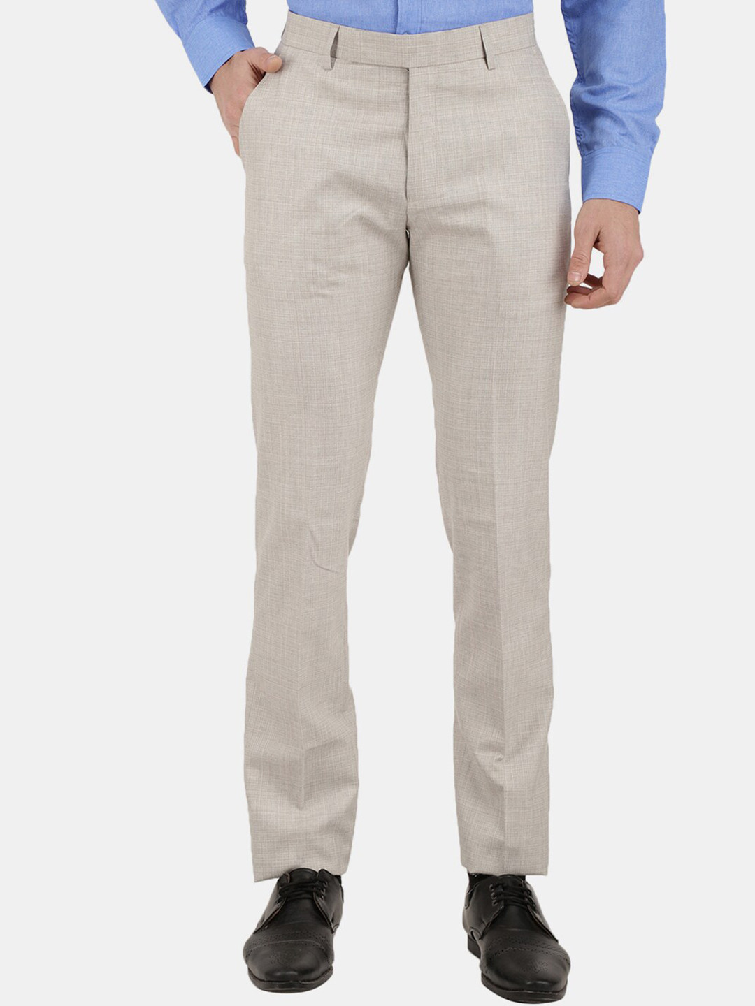 

V-Mart Men Beige Classic Slim Fit Cotton Trousers