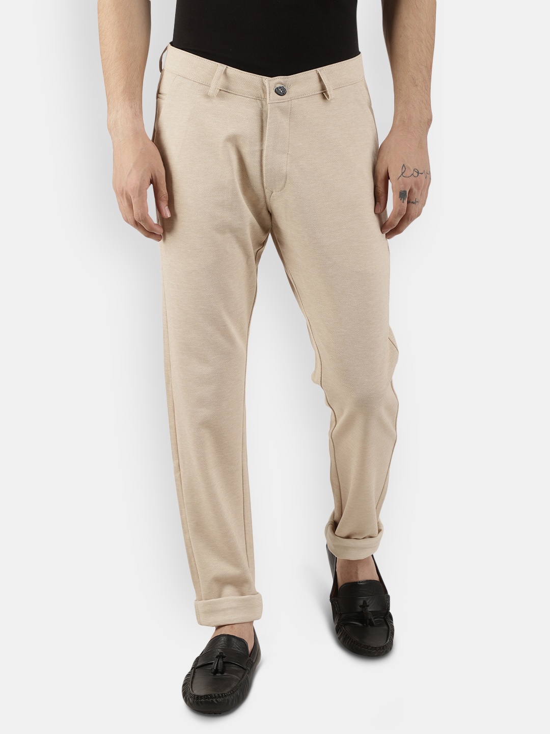 

V-Mart Men Beige Classic Slim Fit Chinos Trousers