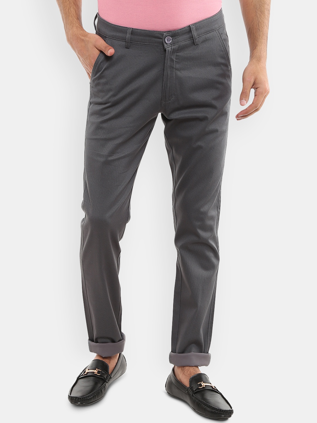 

V-Mart Men Classic Slim Fit Trouser, Charcoal