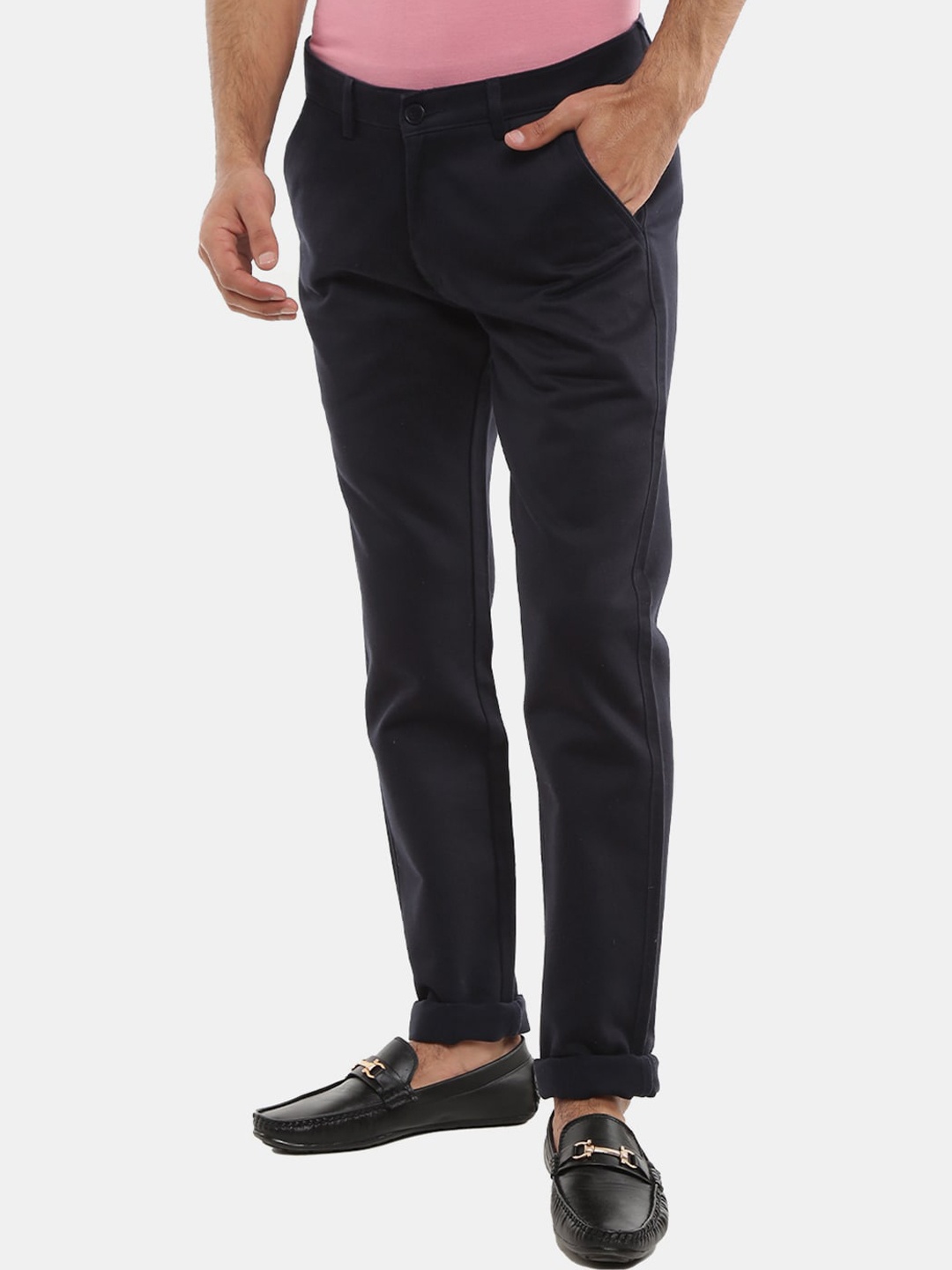 

V-Mart Men Navy Blue Solid Classic Slim Fit Trouser