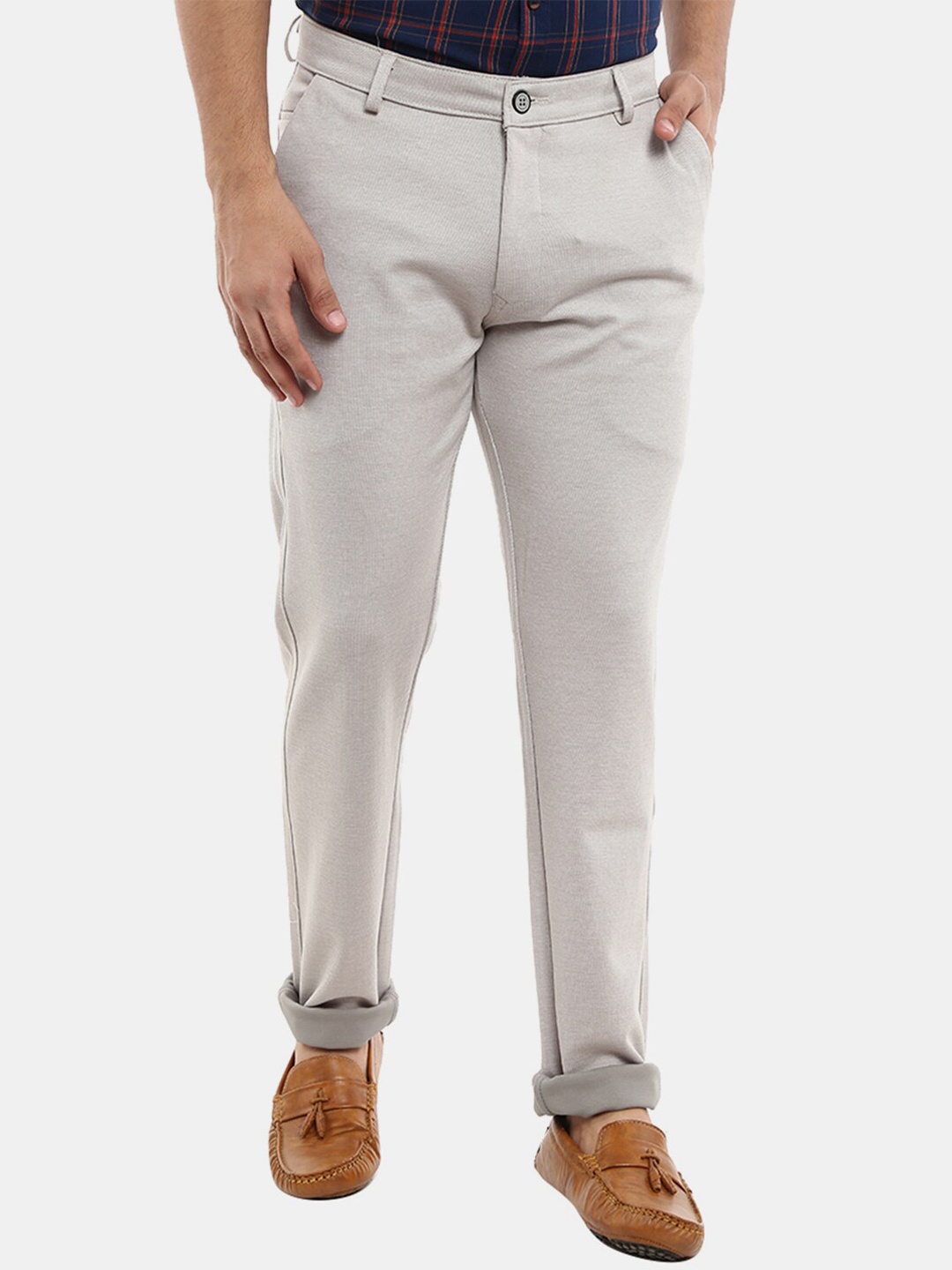 

V-Mart Men Grey Solid Classic Slim Fit Trouser