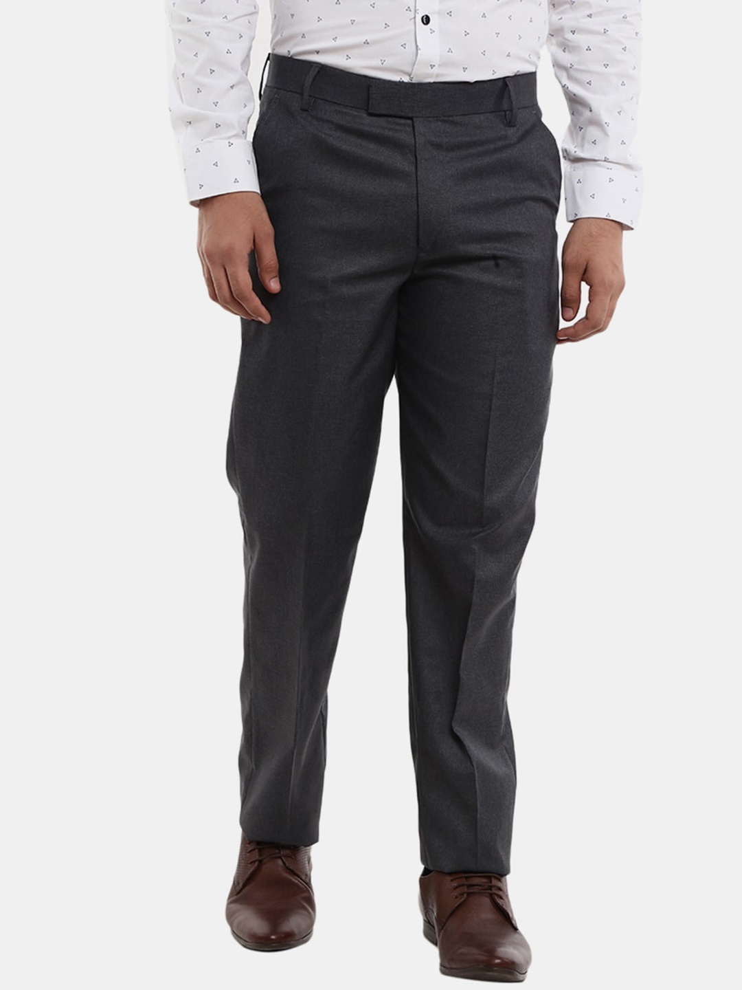 

V-Mart Men Navy Blue Cotton Classic Slim Fit Trousers