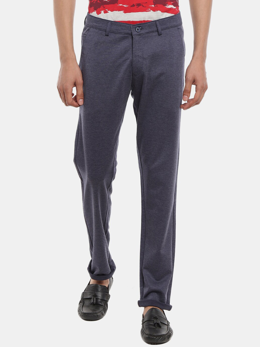 

V-Mart Men Blue Cotton Classic Slim Fit Trousers