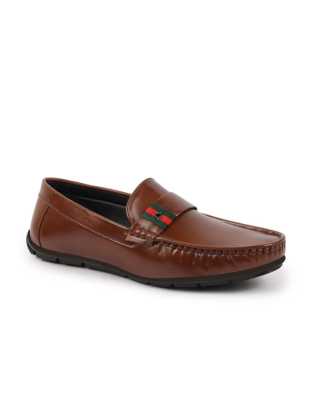 

FAUSTO Men Tan Printed PU Loafers