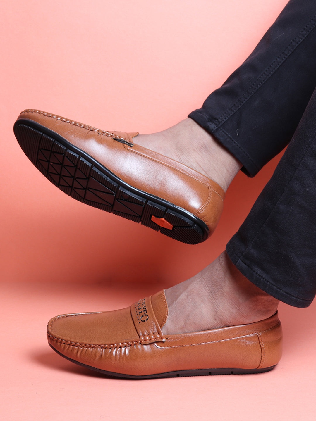 

FAUSTO Men Tan PU Lightweight Loafers