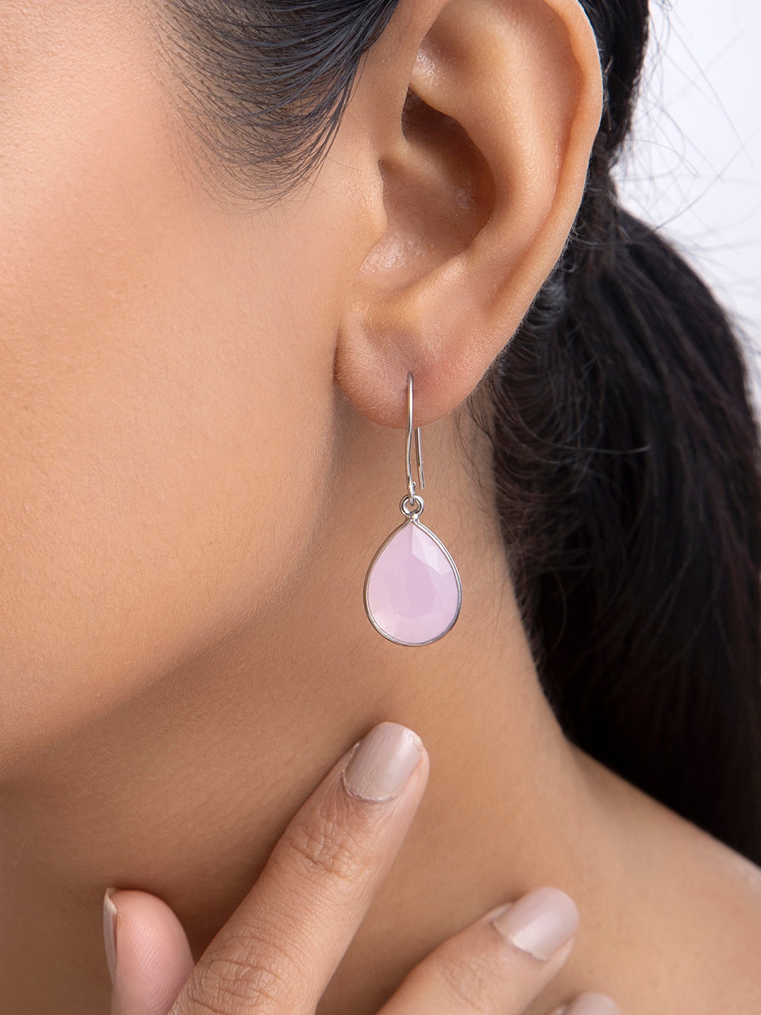 

March by FableStreet Pink Teardrop Shaped Drop Earrings