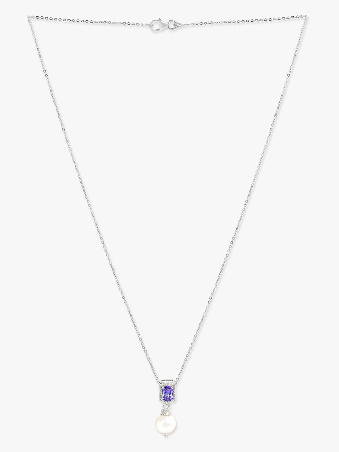 

March by FableStreet Women Purple & White Rhodium-Plated Cubic Zirconia Chain