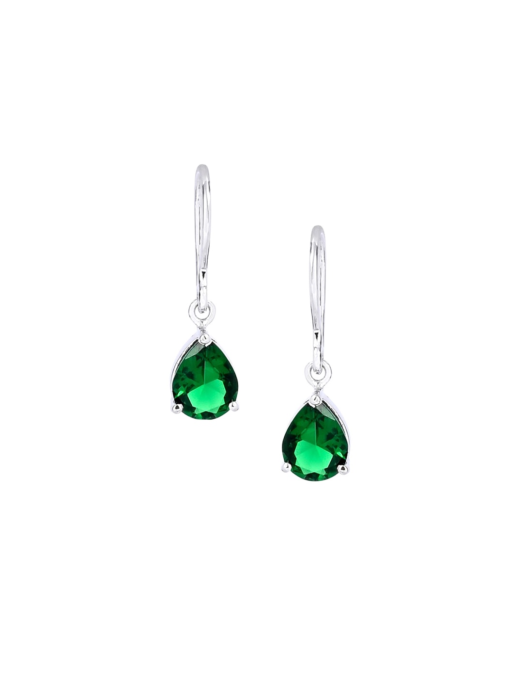 

March by FableStreet Silver-Toned Teardrop Shaped Drop Earrings