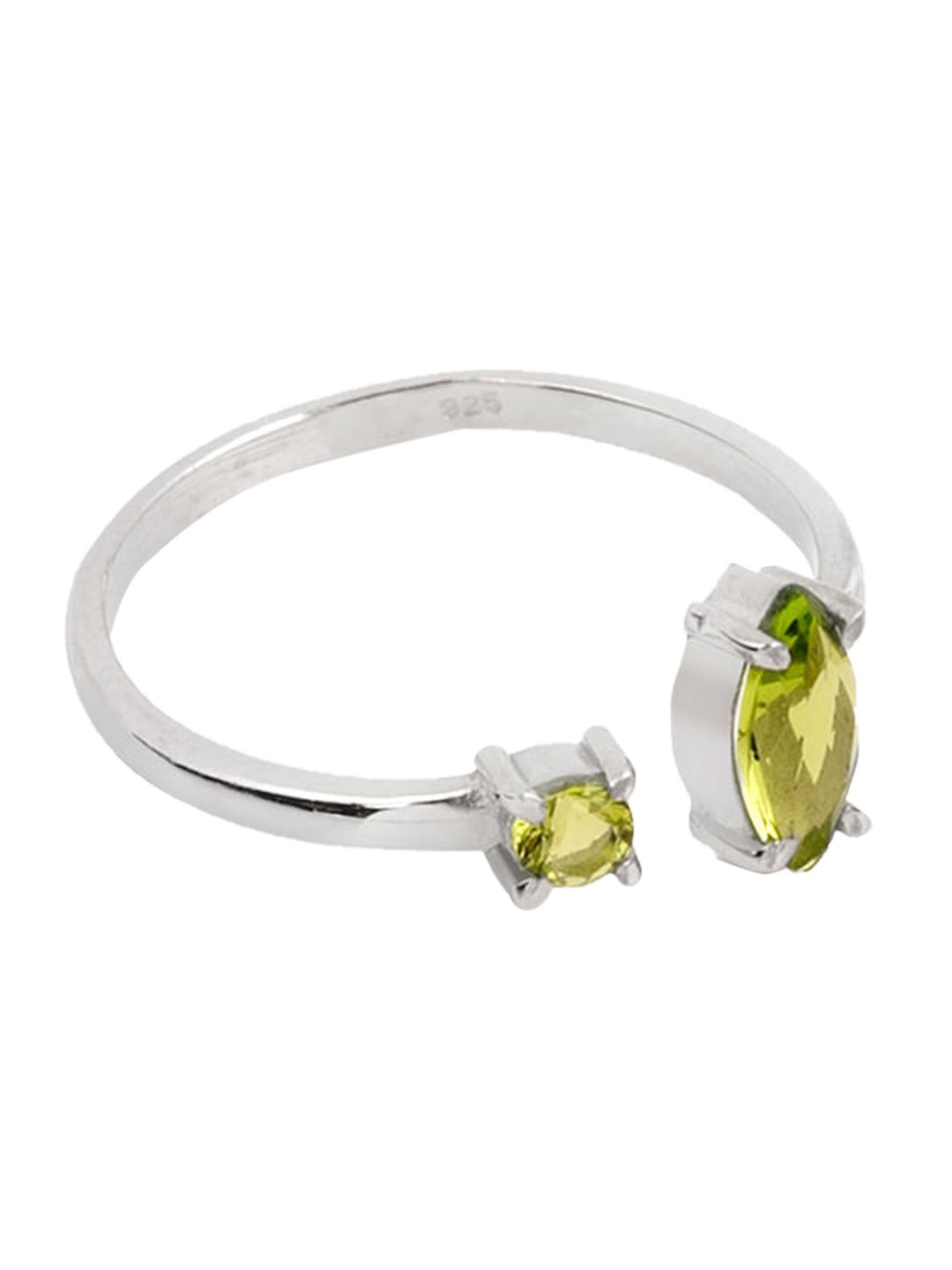 

March by FableStreet Silver-Plated & Quartz Studded Finger Ring