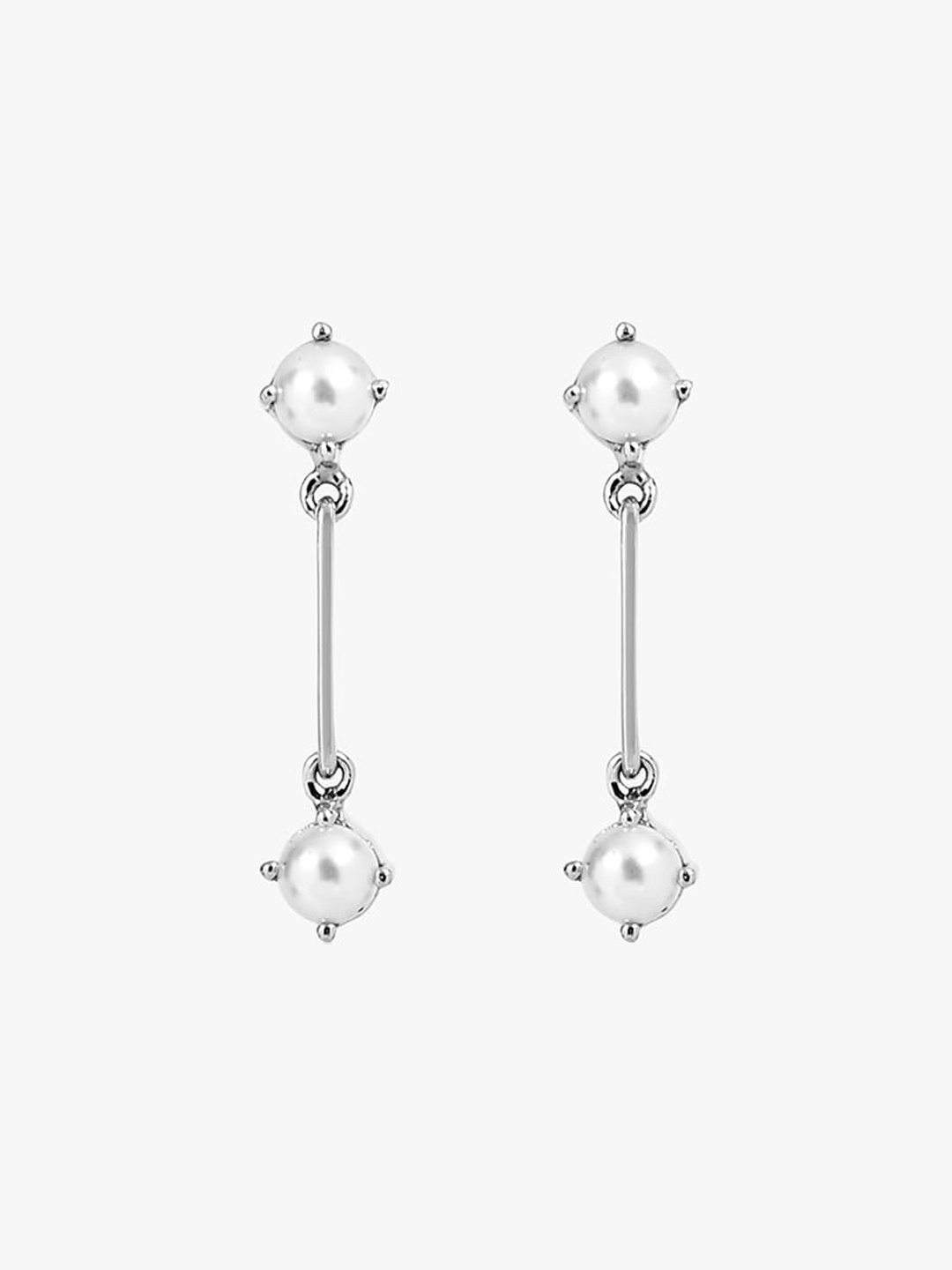 

March by FableStreet Silver-Toned Circular Drop Earrings