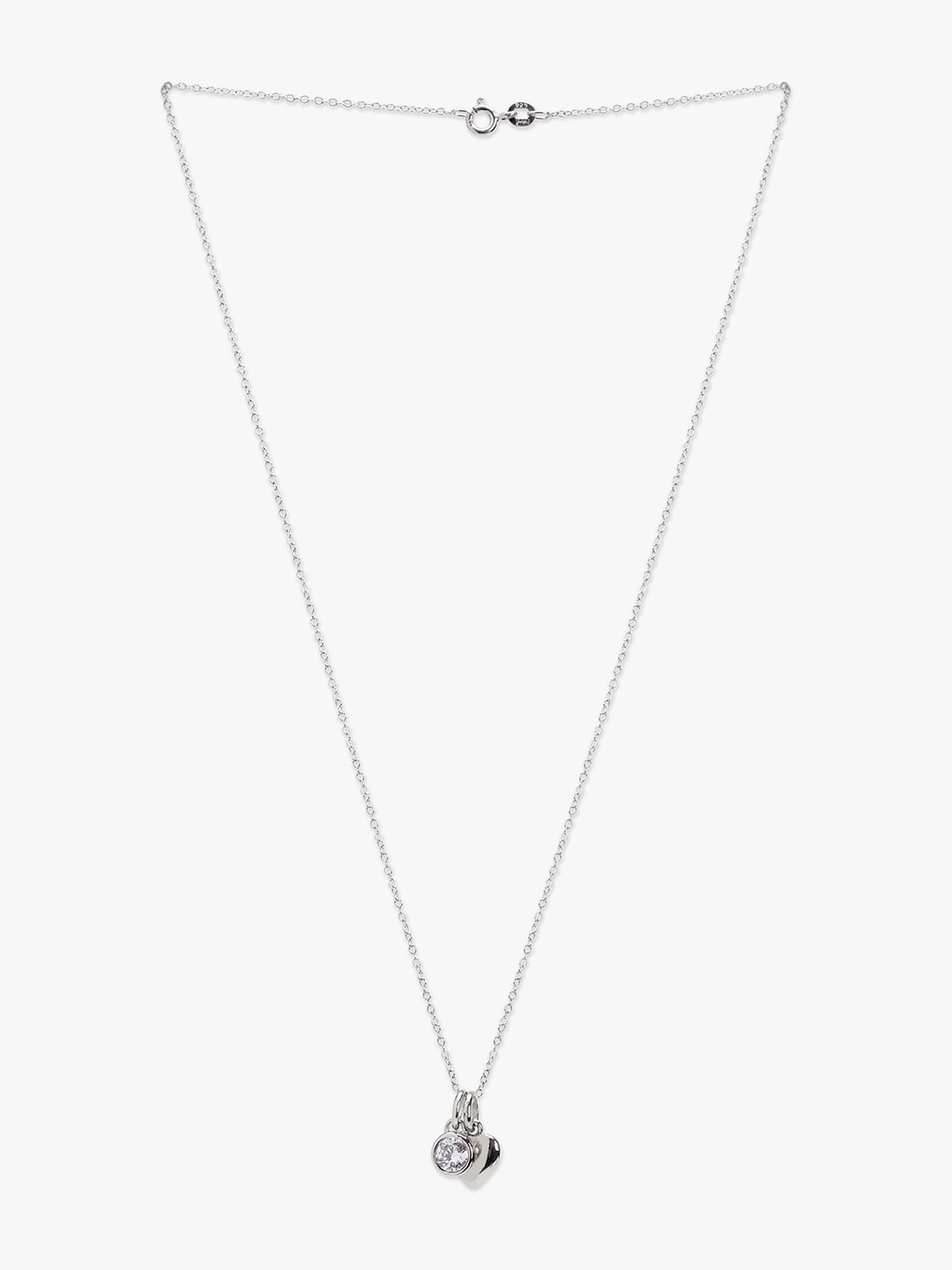 

March by FableStreet Women White & Silver-Toned Rhodium-Plated Cubic Zirconia Chain