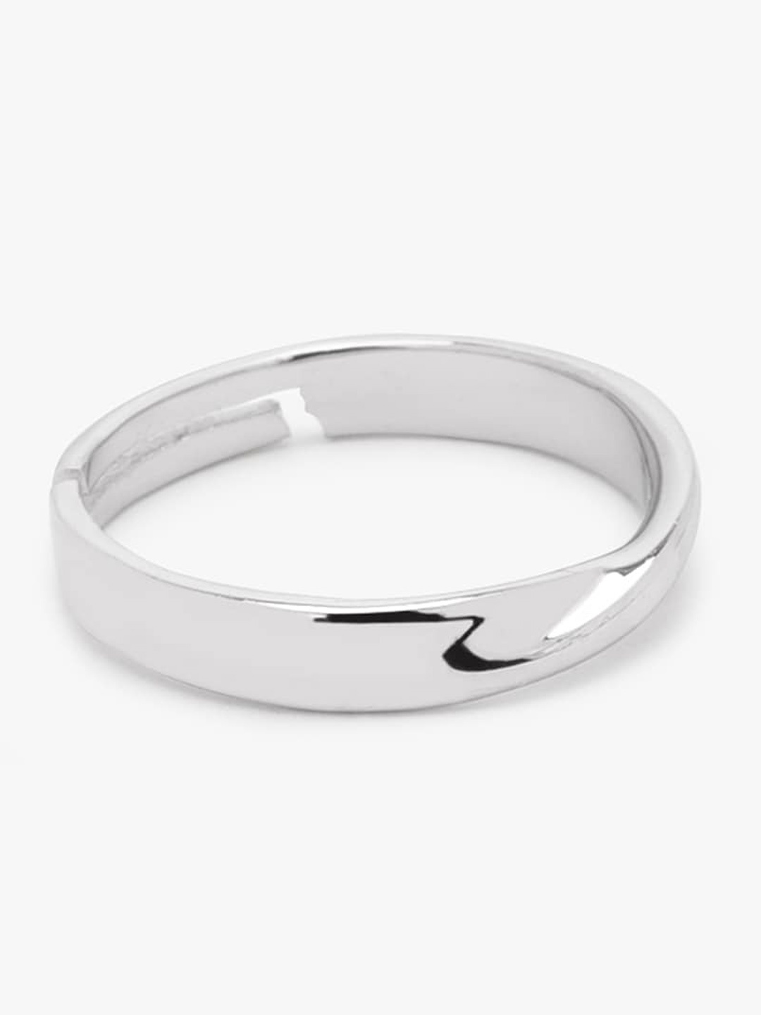 

March by FableStreet Rhodium-Plated CZ Stones Studded Sterling Silver Finger Ring