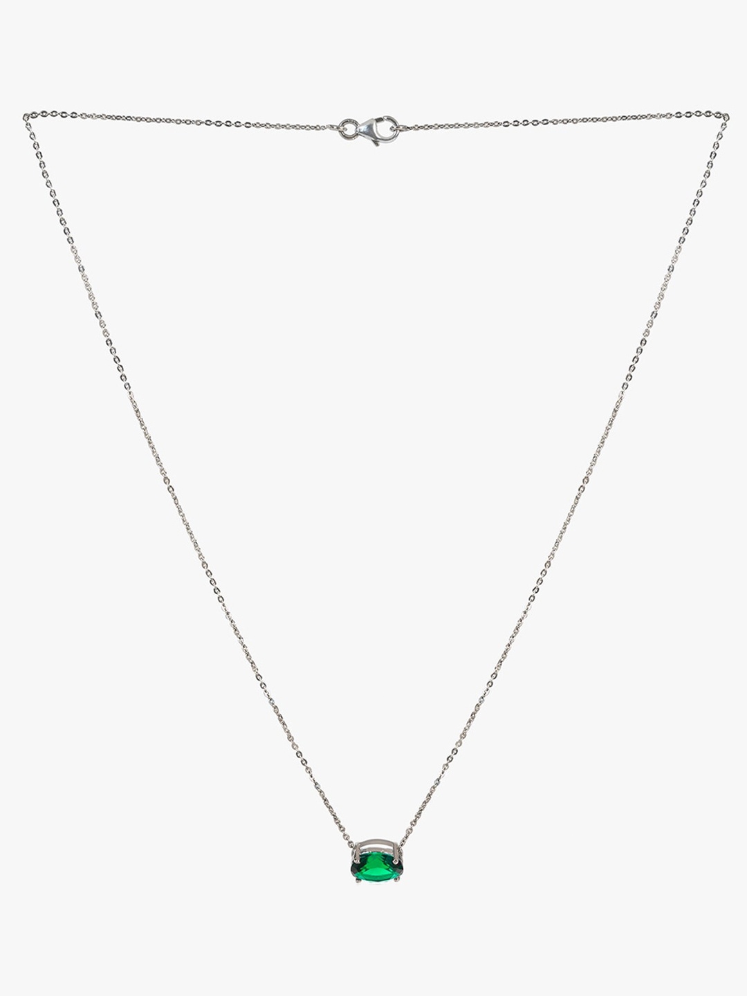 

March by FableStreet Women Green & Silver-Plated Cubic Zirconia Chain