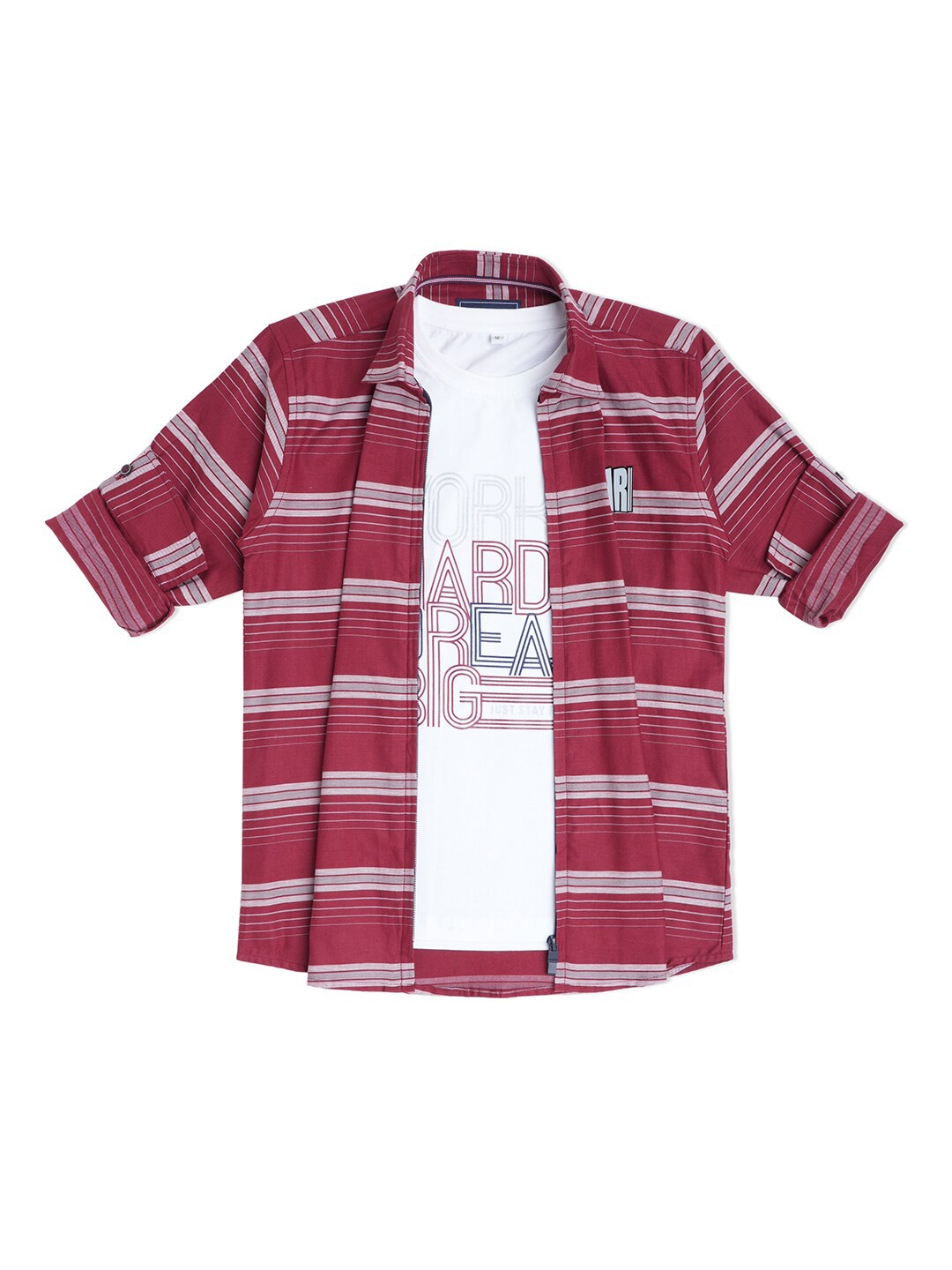 

CAVIO Boys Maroon Checked Casual Shirt