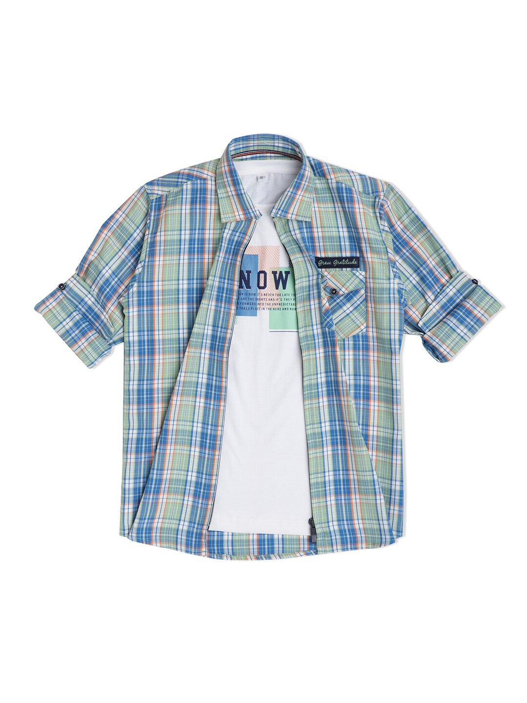 

CAVIO Boys Blue Tartan Checks Checked Casual Shirt