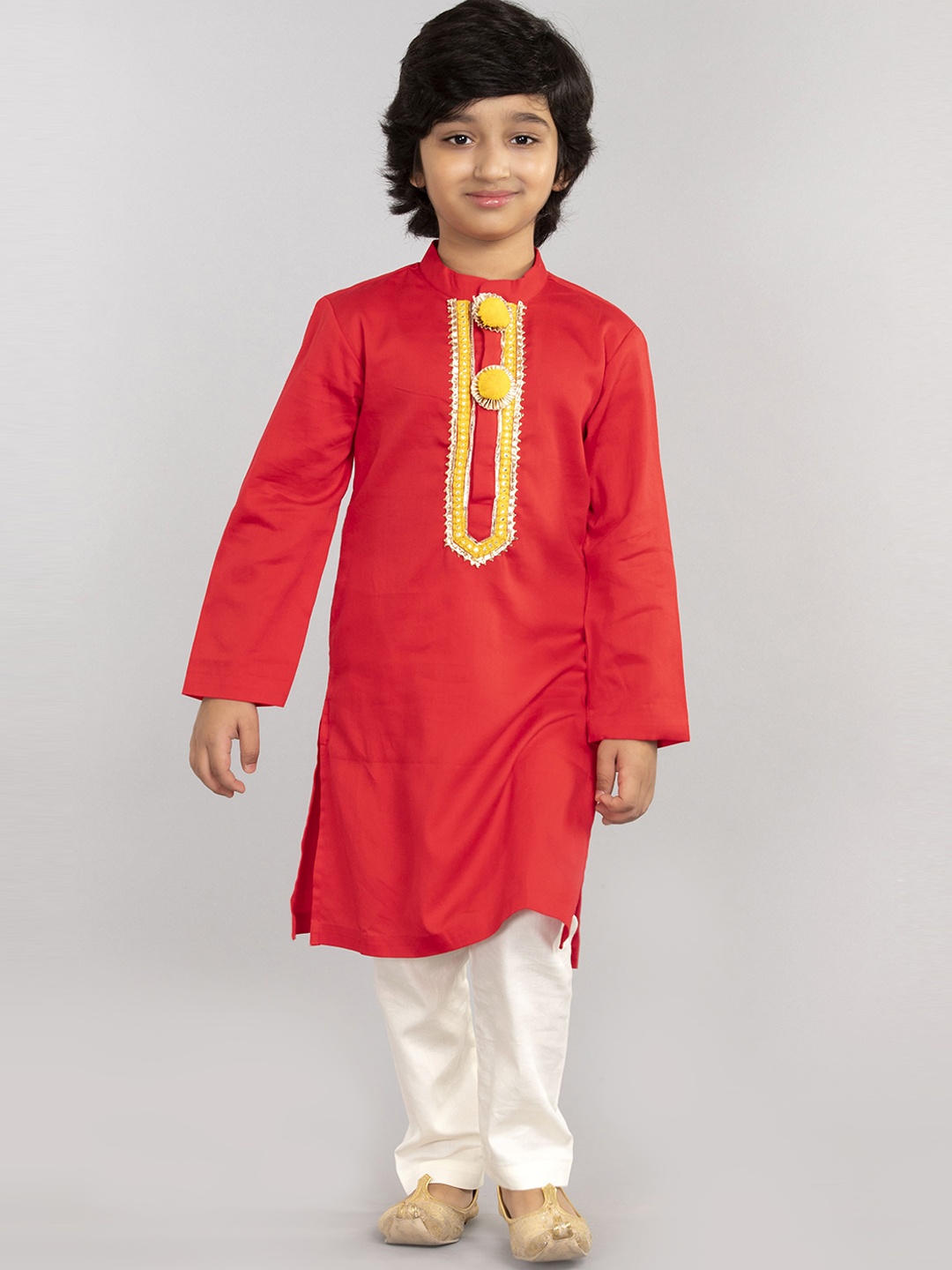 

BYB PREMIUM Boys Red Kurta with Pyjamas