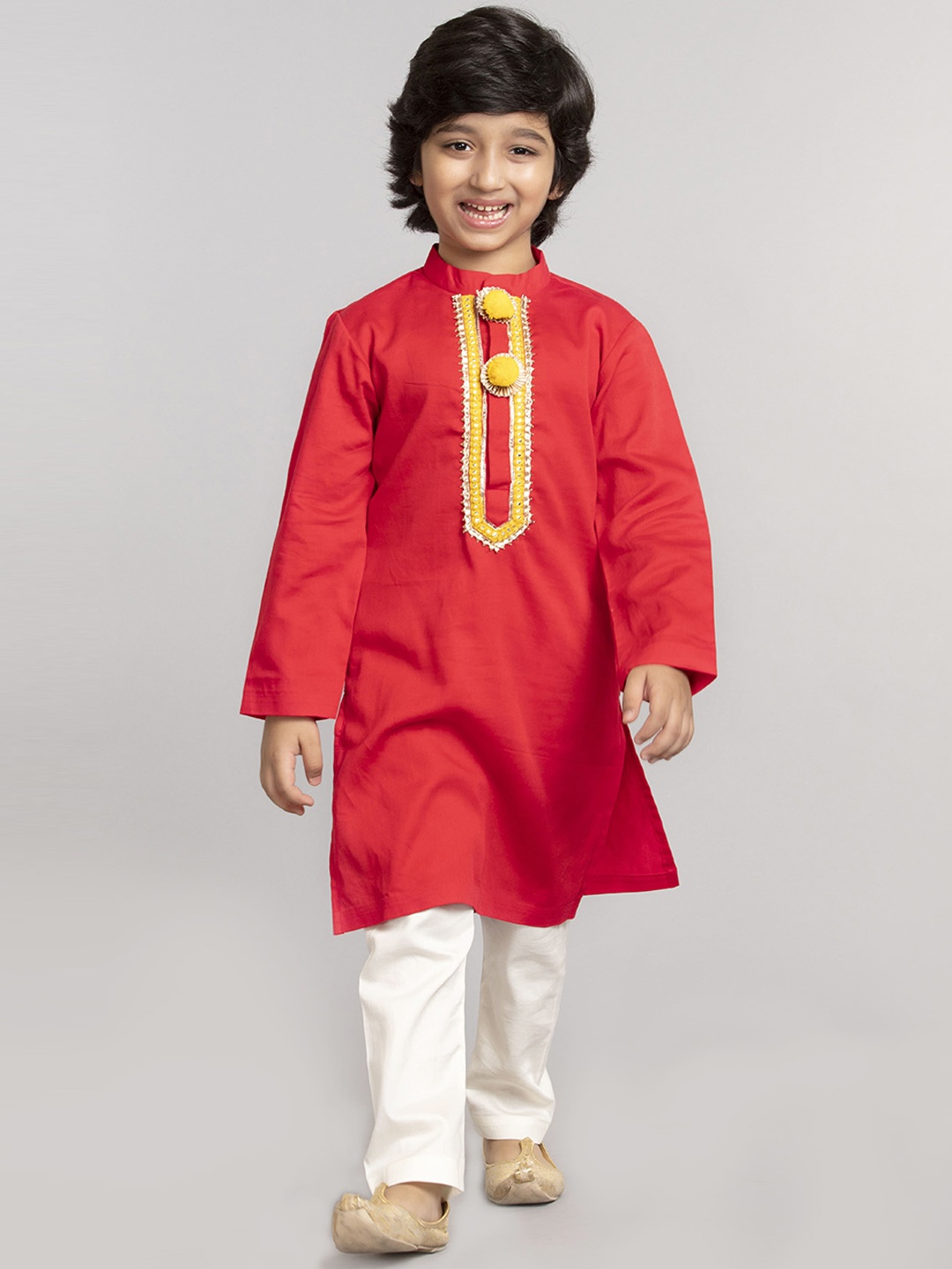 

BYB PREMIUM Boys Red Kurta with Pyjamas
