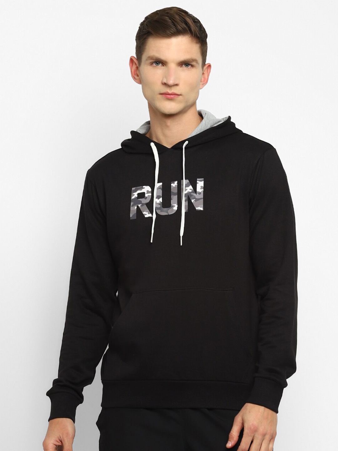 

OFF LIMITS Men Black Cotton Hooded Sweatshirt