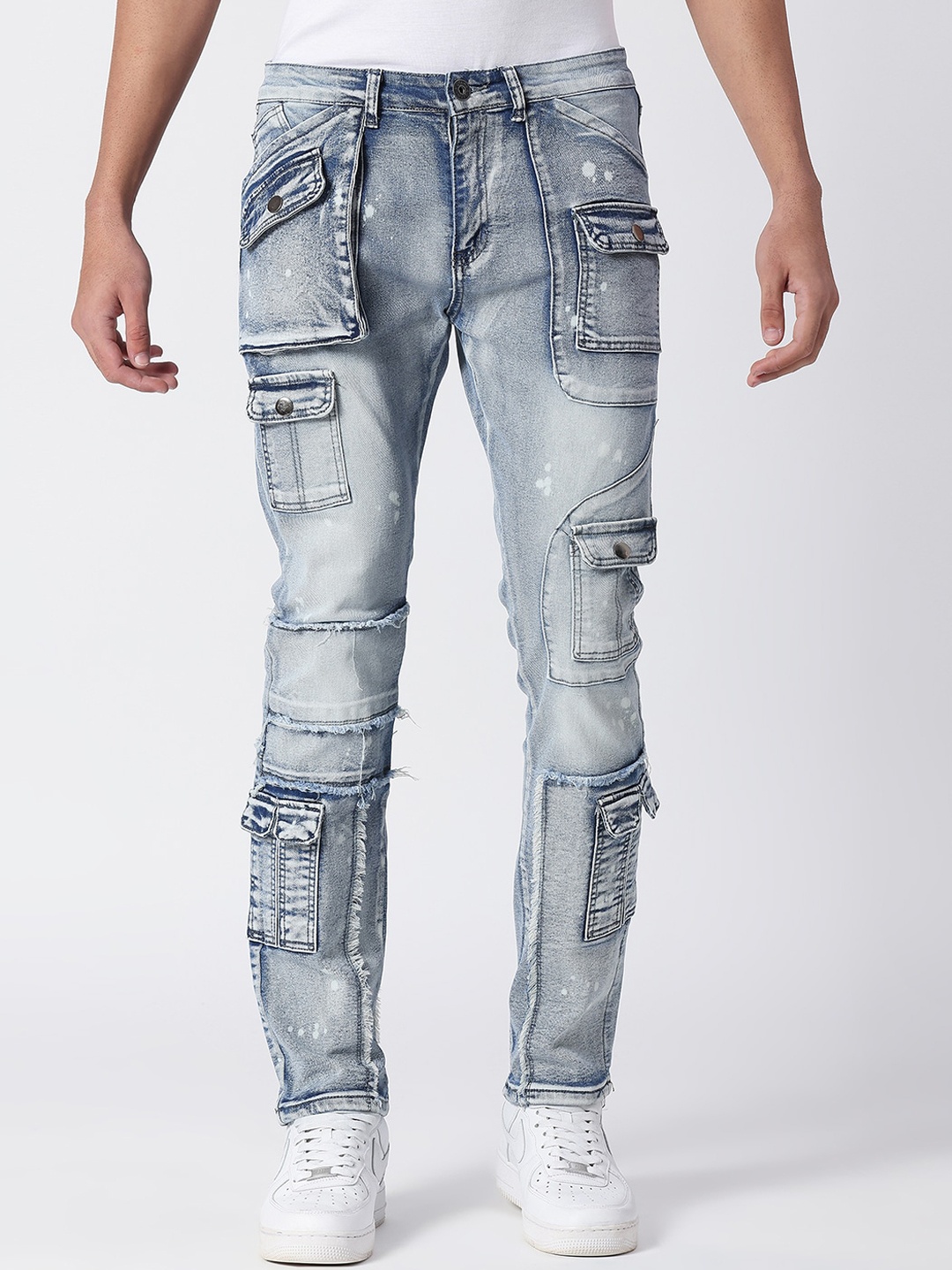 

WAIMEA Men Blue Skinny Fit Mildly Distressed Heavy Fade Stretchable Jeans
