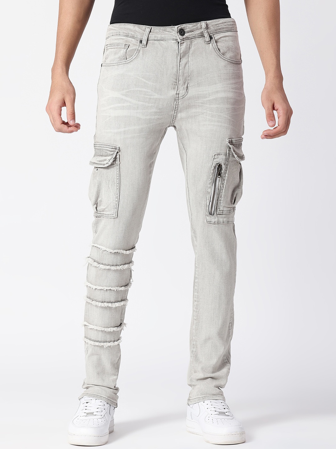 

WAIMEA Men Grey Skinny Fit Heavy Fade Stretchable Jeans