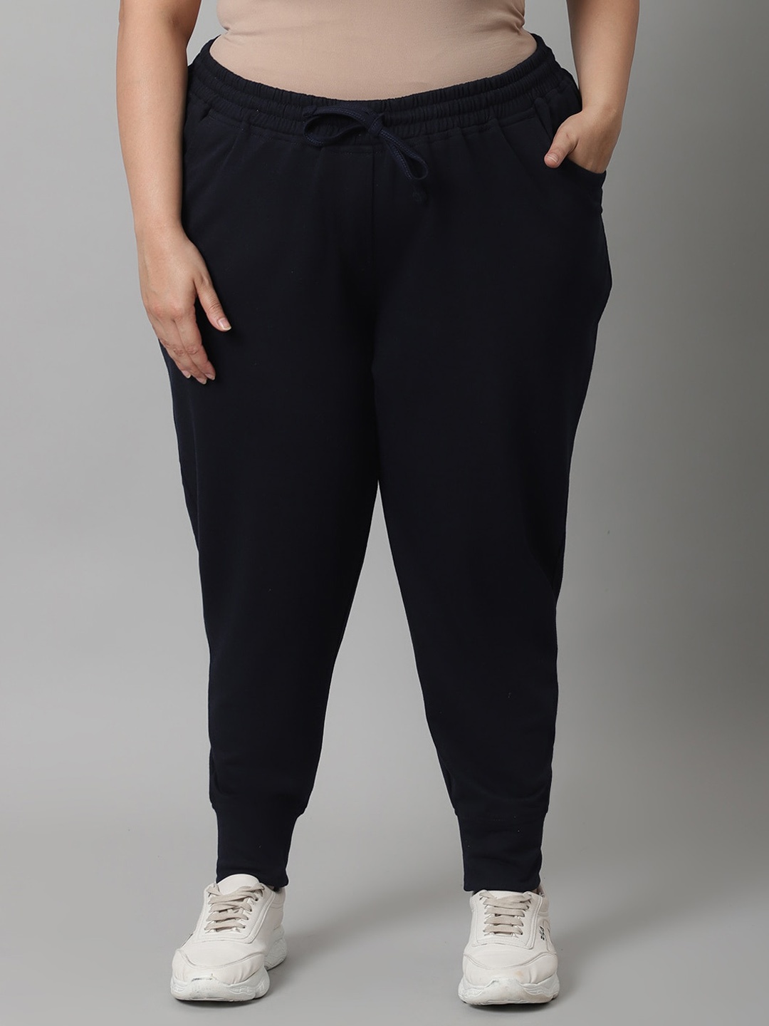 

Rute Women Blue Plus Size Cotton Joggers
