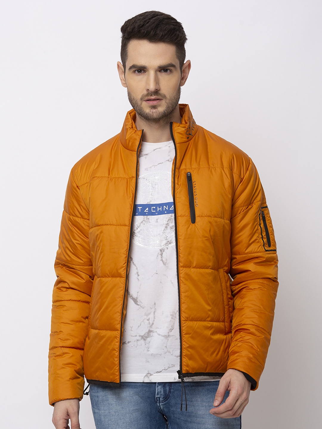 

Status Quo Men Mustard Padded Jacket