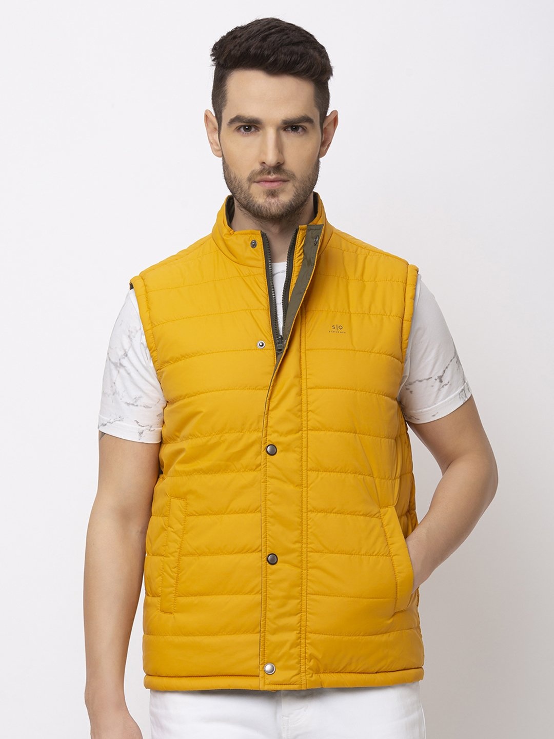 

Status Quo Men Mustard Puffer Jacket