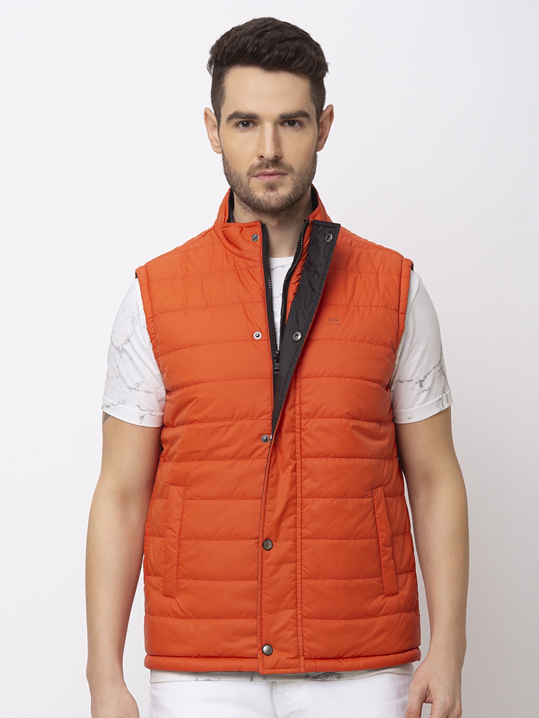 

Status Quo Men Orange Padded Jacket