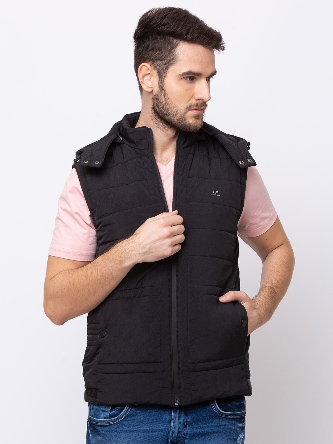 

Status Quo Men Black Padded Jacket