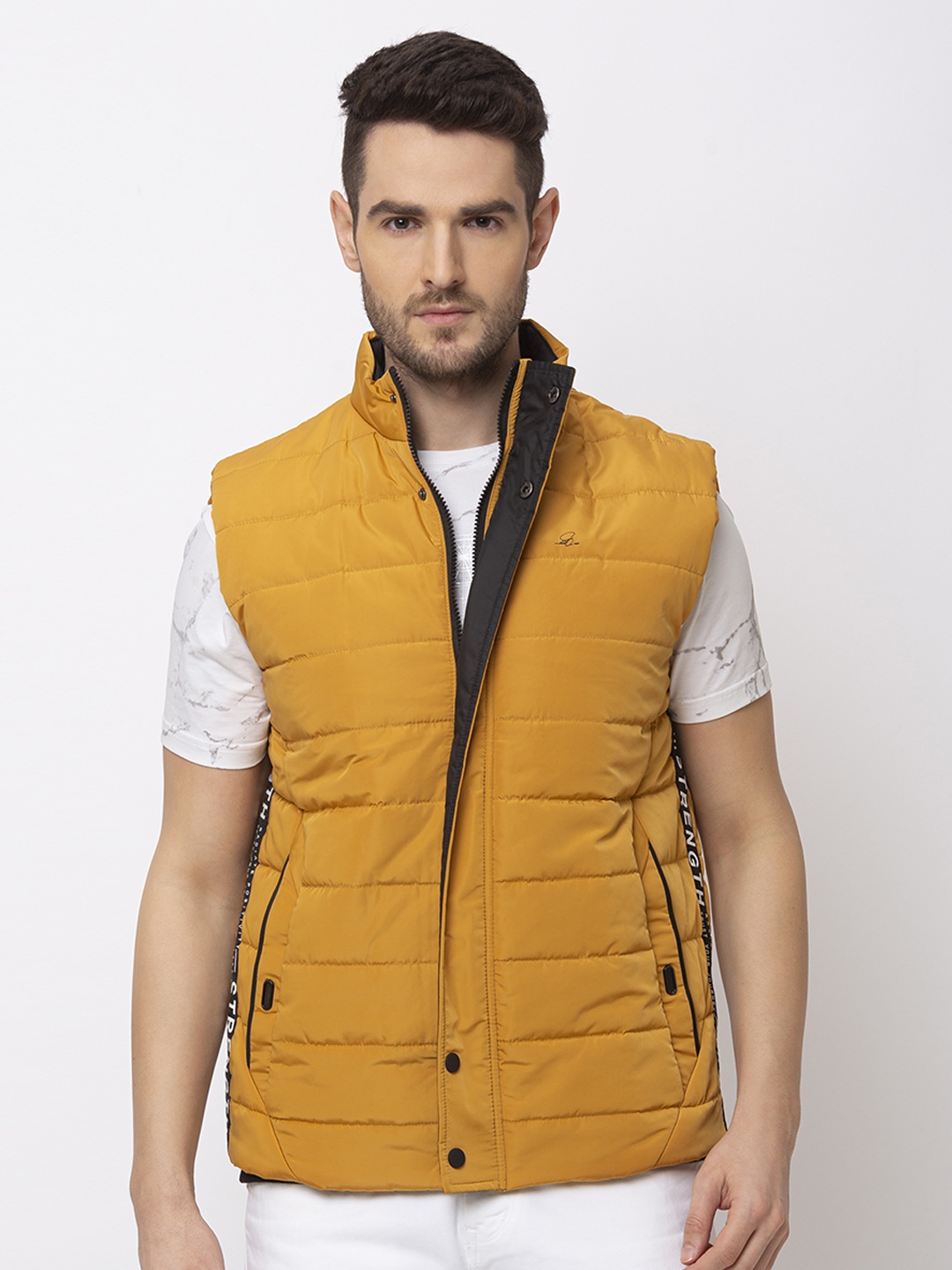 

Status Quo Men Mustard Puffer Jacket
