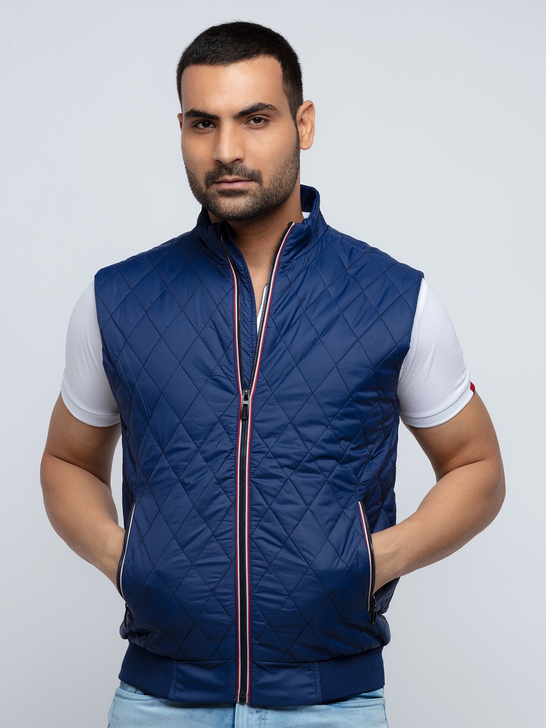 

Status Quo Men Navy Blue Bomber Jacket