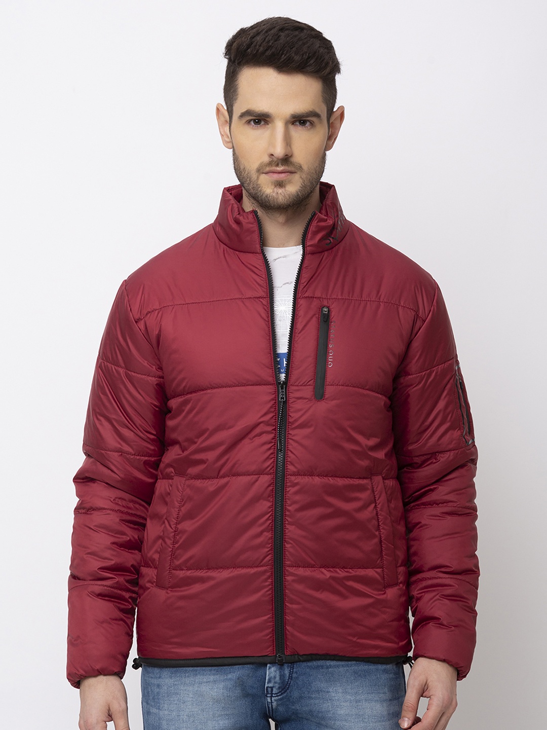 

Status Quo Men Maroon Padded Jacket