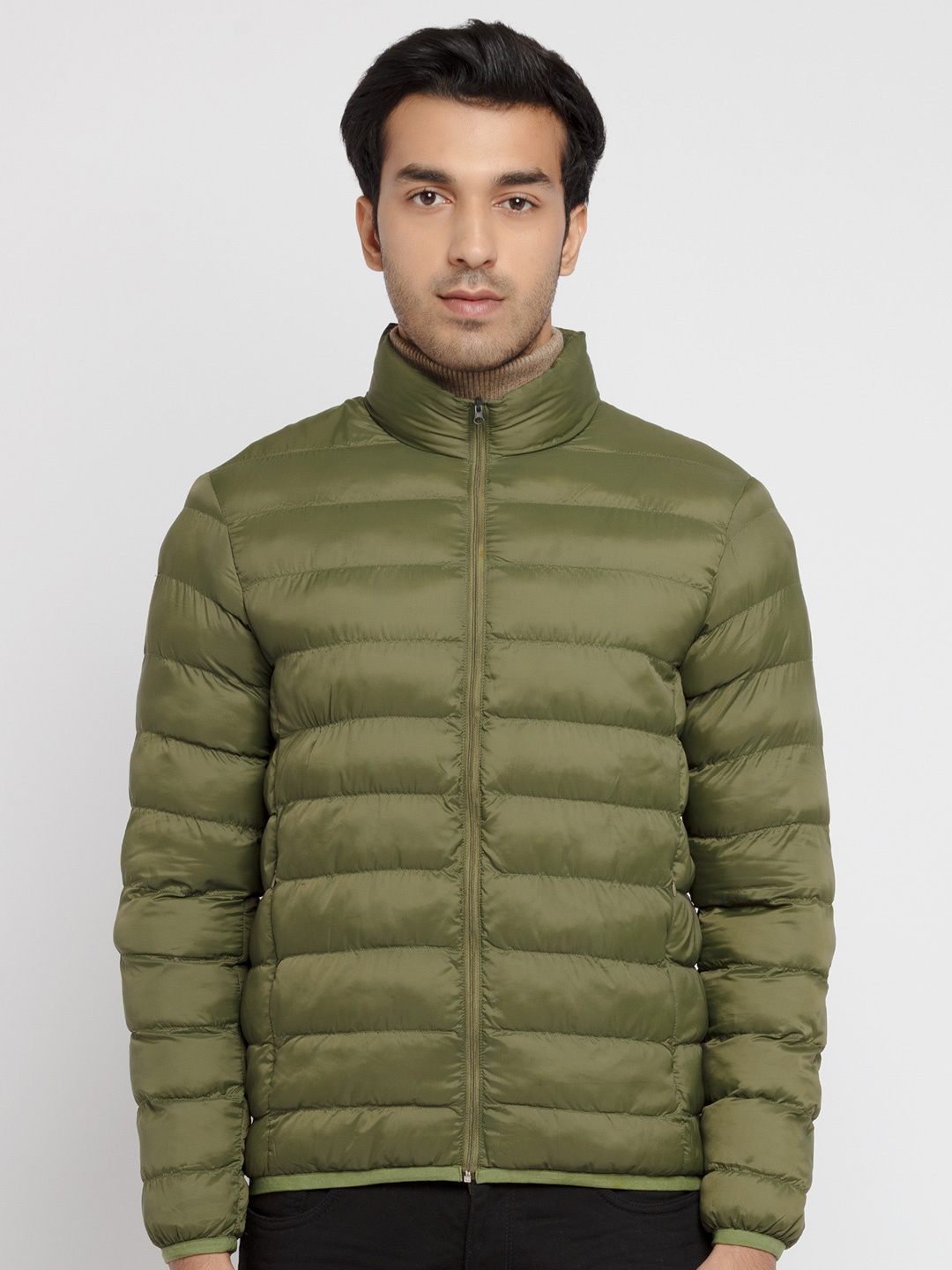 

Status Quo Men Olive Green Puffer Jacket