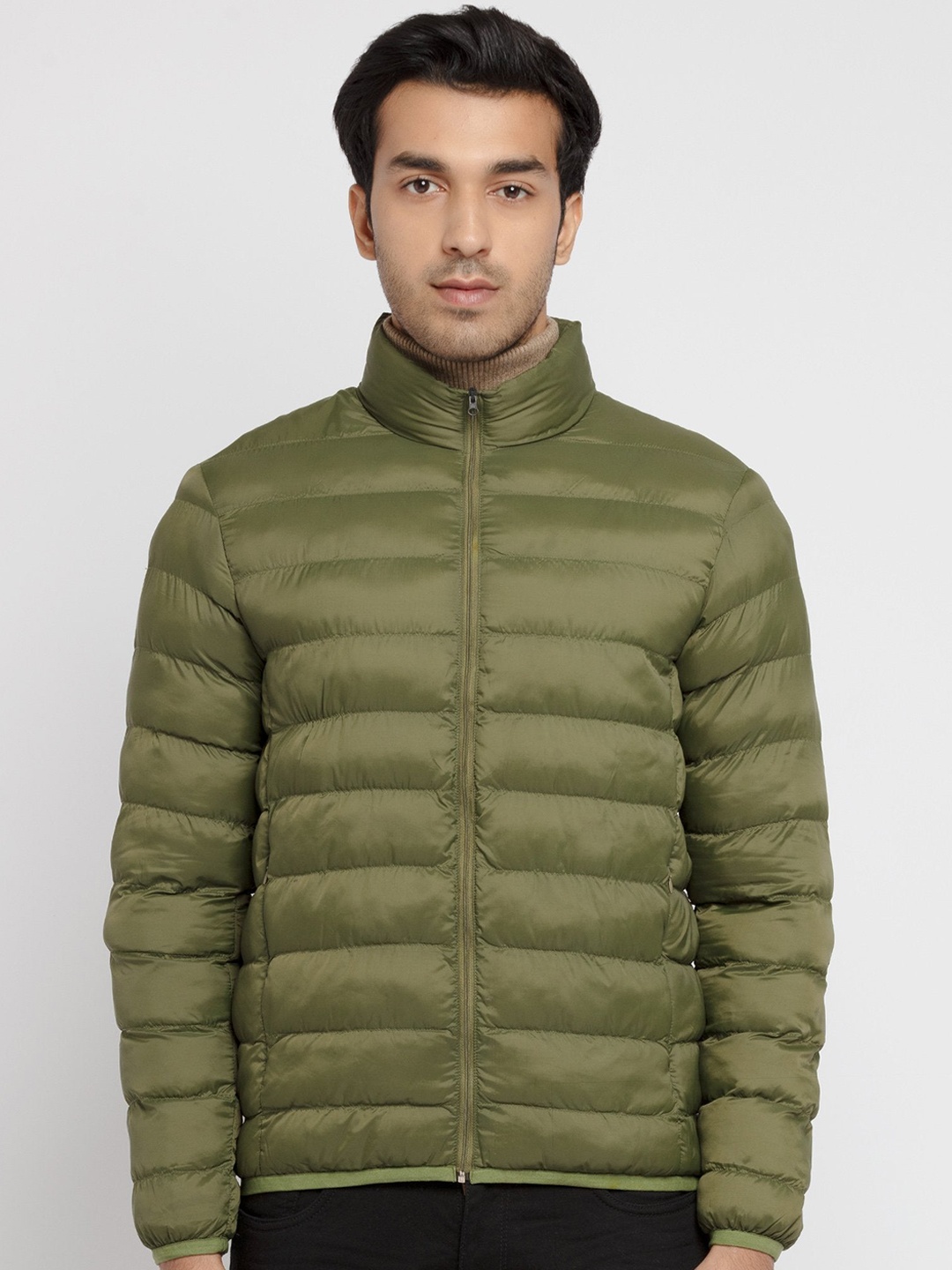 

Status Quo Men Olive Green Puffer Jacket