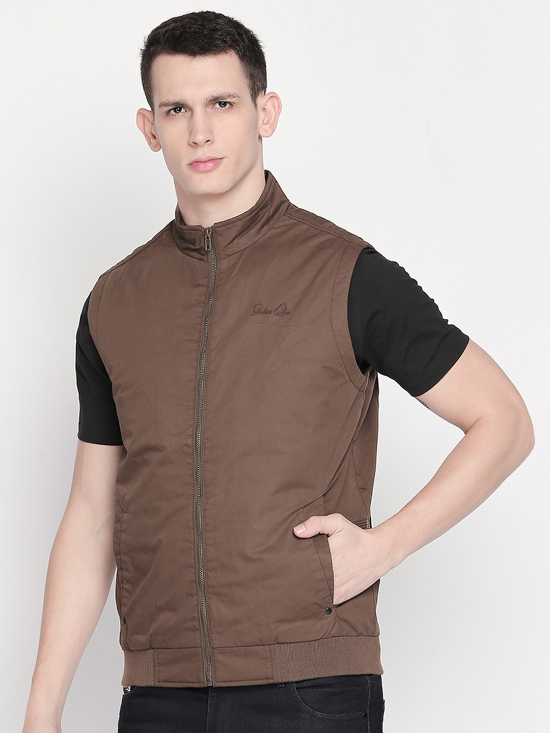 

Status Quo Men Coffee Brown Bomber Jacket