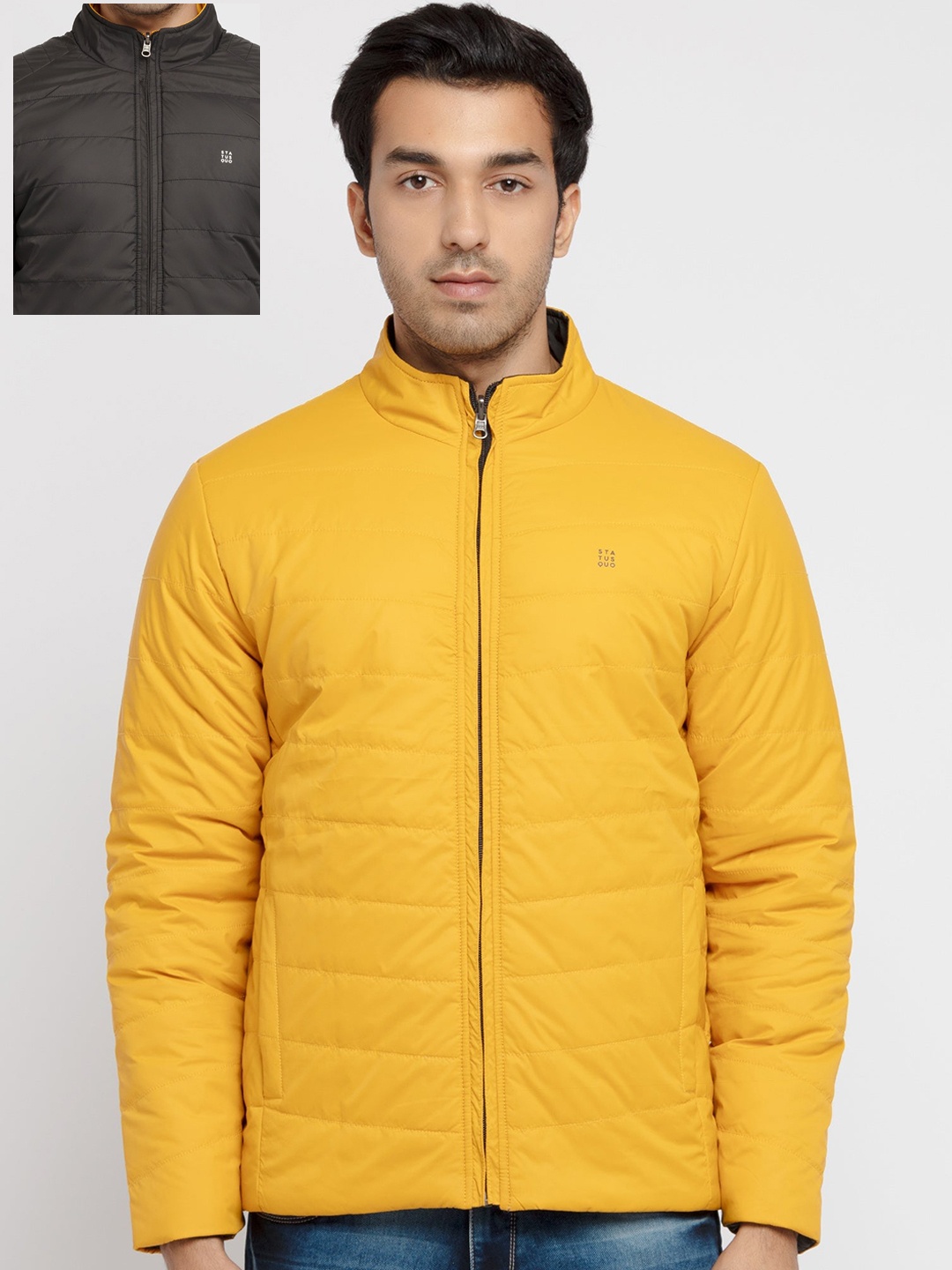 

Status Quo Men Mustard Yellow Puffer Jacket