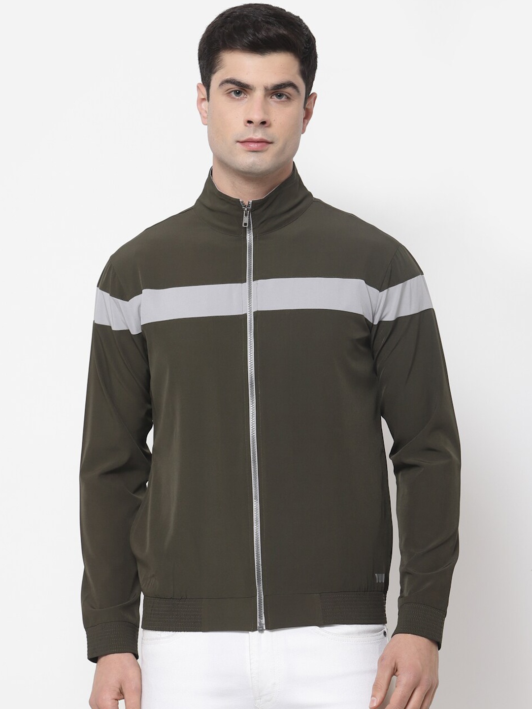 

Yuuki Men Olive Green Bomber Jacket