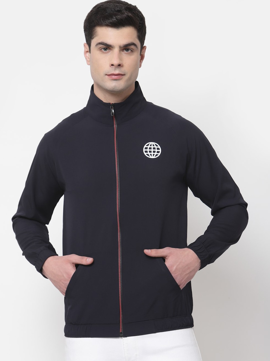 

Yuuki Men Navy Blue Open Front Jacket
