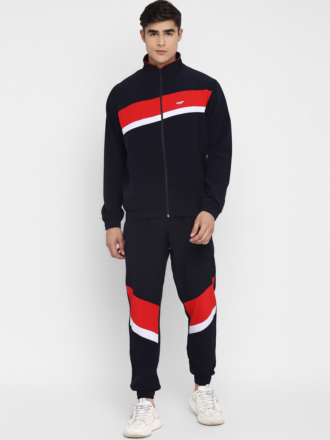 

FURO by Red Chief Men Navy Blue & Red Colourblocked Tracksuits