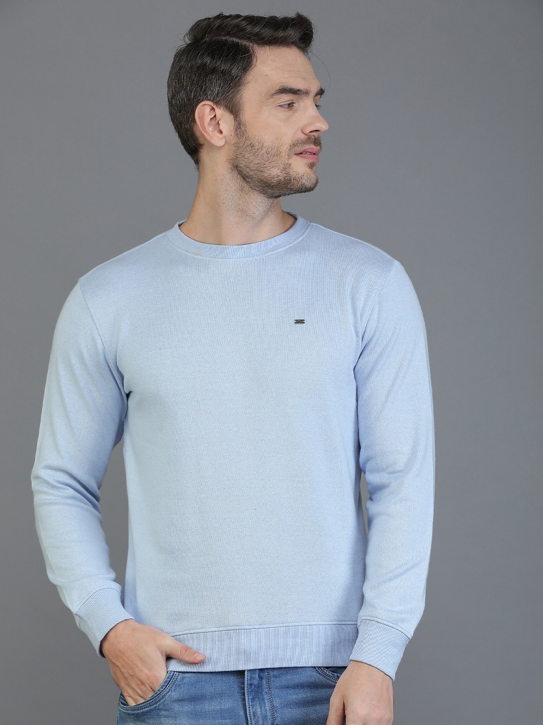 

TQS Men Blue Cotton T-shirt
