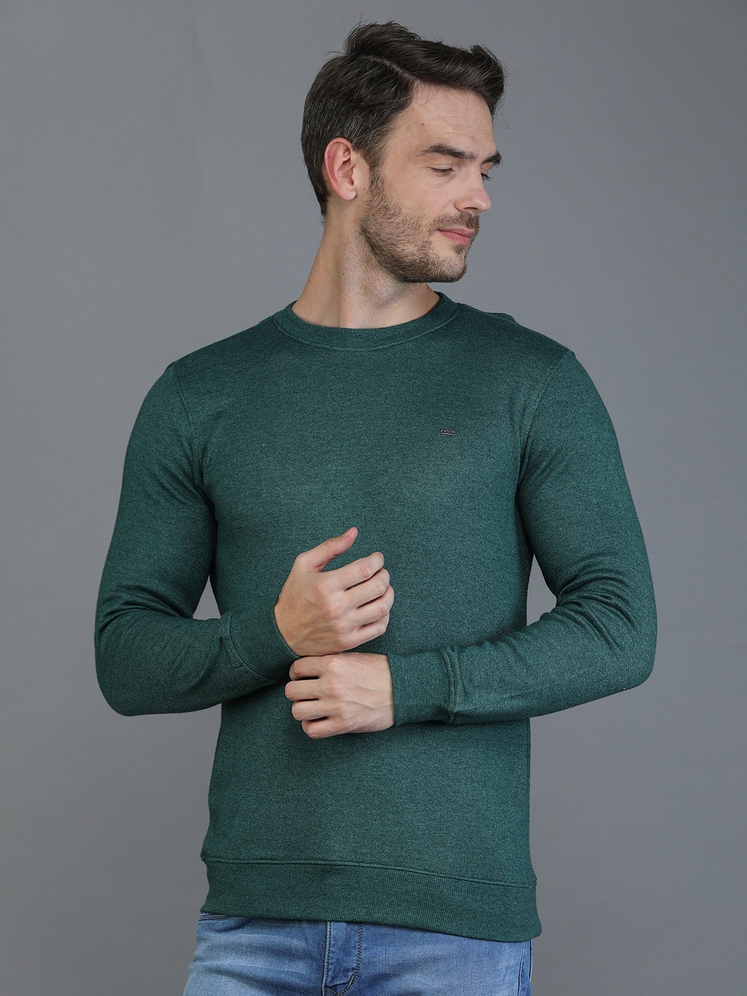 

TQS Men Green Cotton T-shirt