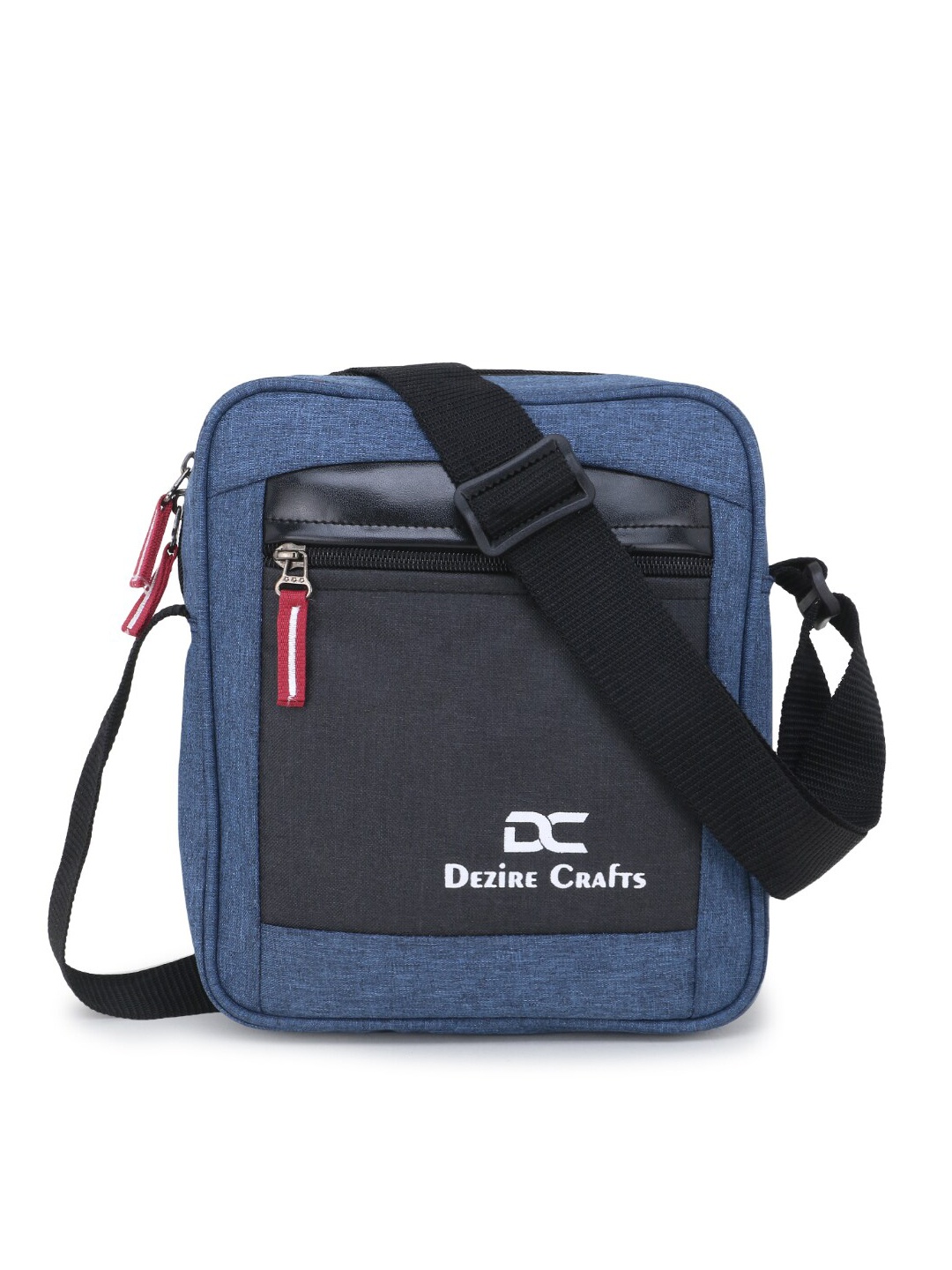 

Dezire Crafts Blue & Black Colourblocked Cross Body Messenger Bag