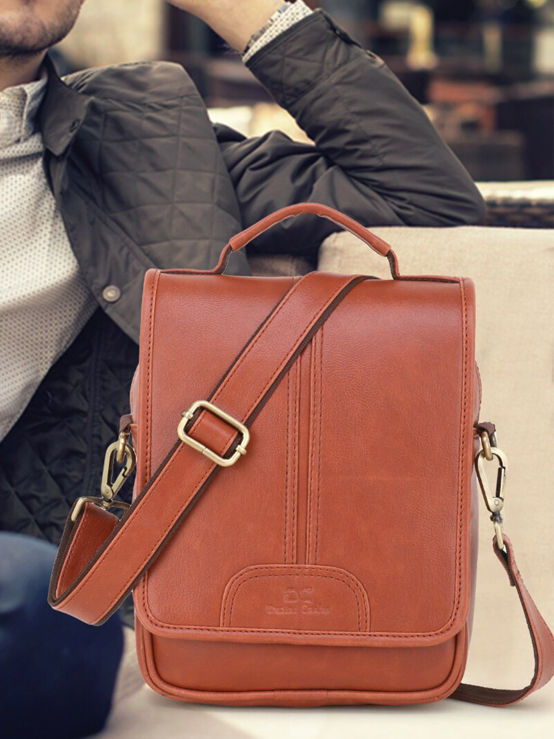 

Dezire Crafts Tan Cross Body Messenger Bag