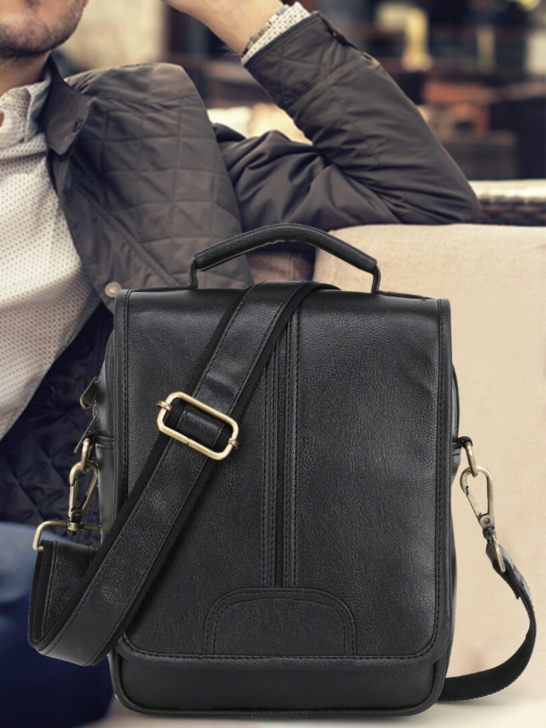 

Dezire Crafts Black Cross Body Messenger Bag