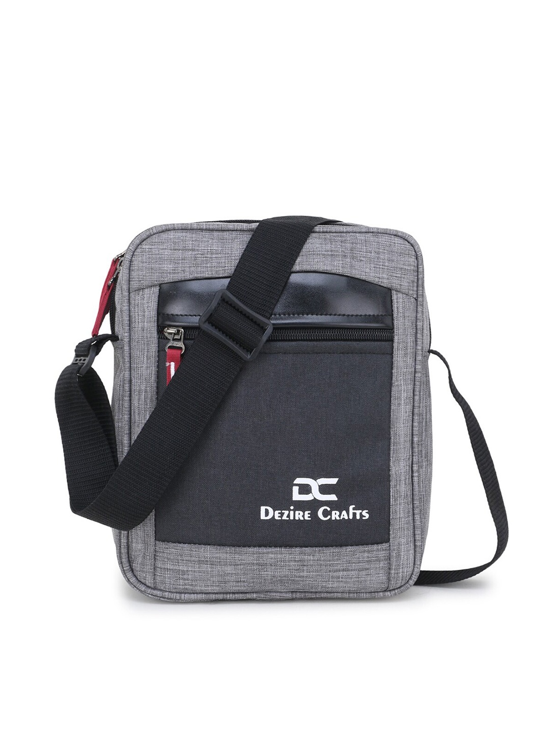 

Dezire Crafts Grey & Black Colourblocked Cross Body Messenger Bag