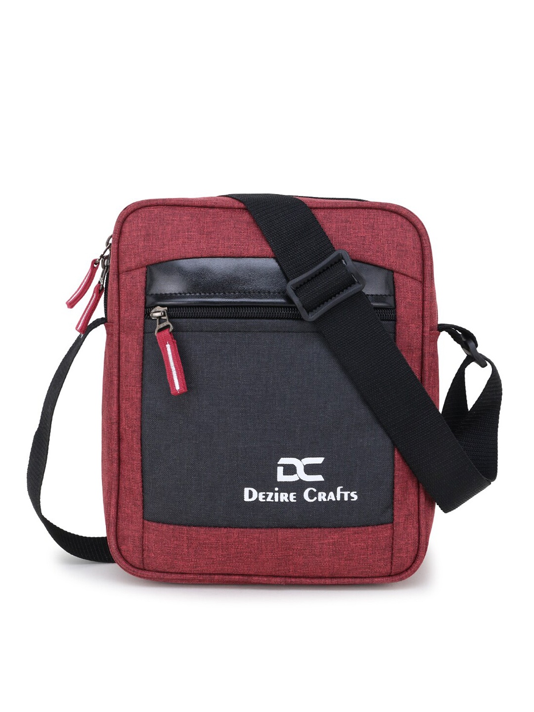 

Dezire Crafts Red & Black Colourblocked Cross Body Messenger Bag