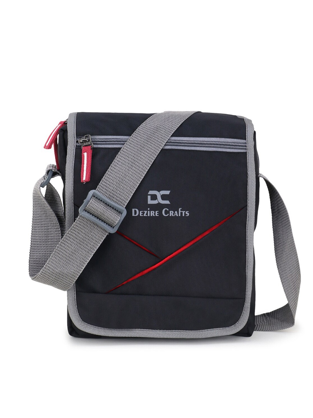 

Dezire Crafts Black & Grey Cross Body Messenger Bag