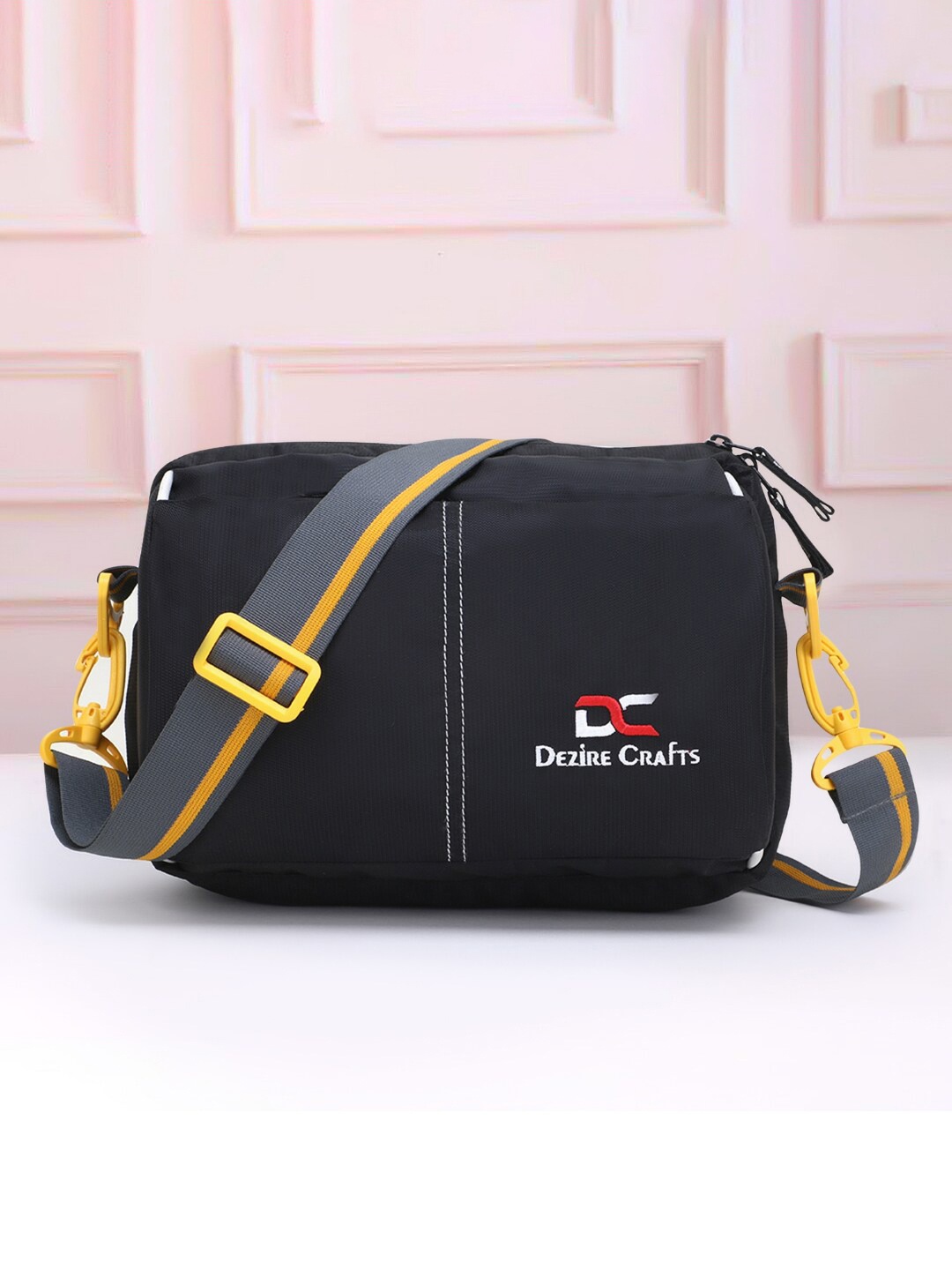

Dezire Crafts Black & Grey Cross Body Messenger Bag